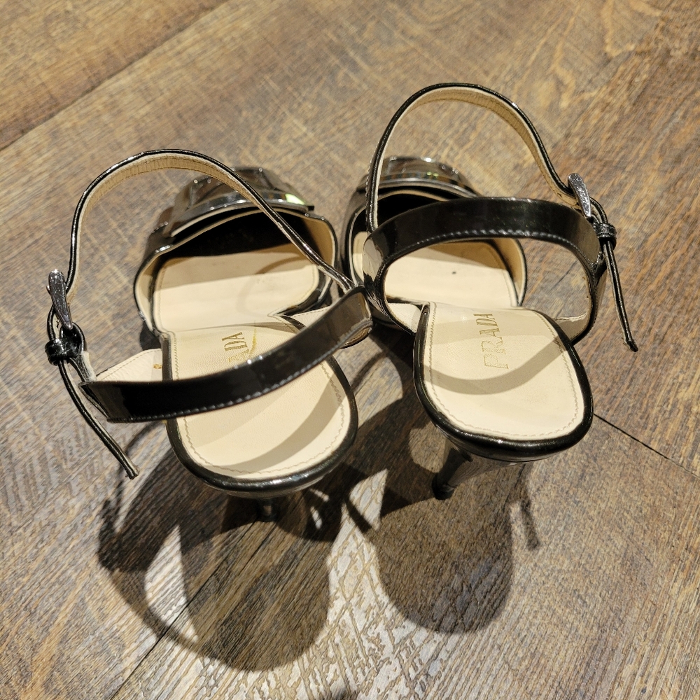 Prada Black and Brown Strappy Heels - Picture 14 of 16